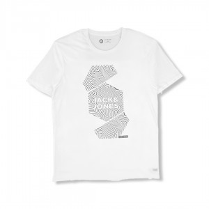Jack and Jones Wavy Printed T-Shirt White