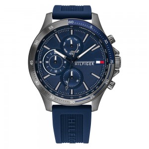 Tommy Hilfiger Bank Blue Silicone Men’s Multi-function Watch – 1791721