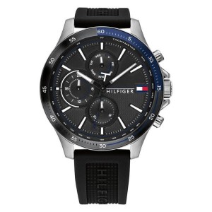 Tommy Hilfiger Black Silicone Band Men’s Multi-function Watch – 1791724