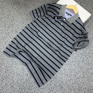 Gray And Blue Stripe Tommy Hilfiger T-Shirt