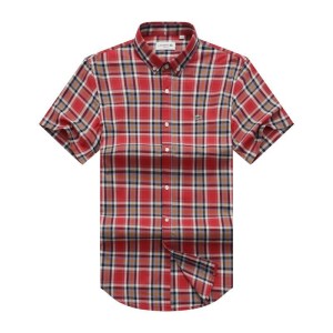 Red Check Short Sleeve Lacoste T-Shirt