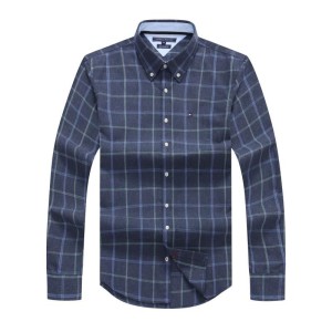 Black And Blue Long-sleeved Check Tommy Hilfiger Shirt