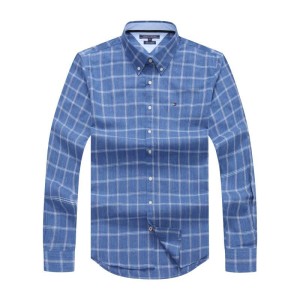 Blue And White Check Long-sleeved Tommy Hilfiger Shirt