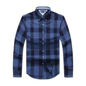 Blue And Black Long-sleeved Check Tommy Hilfiger Shirt
