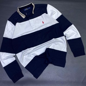 White And Blue Stripe Ralph Lauren T-shirt