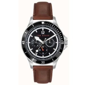 Ted Baker Men’s Watch with Black Dial and Brown Leather Strap