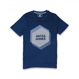 Jack and Jones  Blue Hexagon T-Shirt