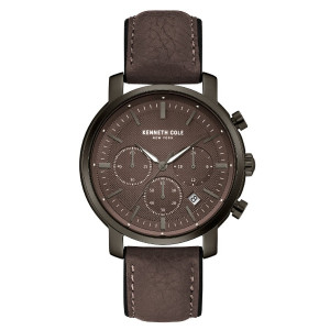 Kenneth Cole Men`s Chronograph Brown Dial Brown Leather Watch