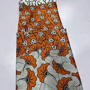 Orange Flowery Silk Material
