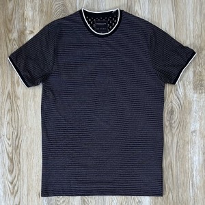 Black & White Dotted Plain Denim & Flower T-shirt