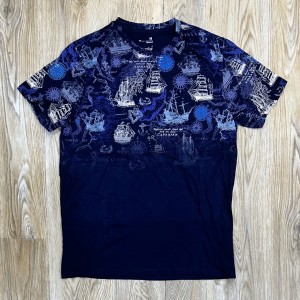 Blue & Black Printed T-shirt