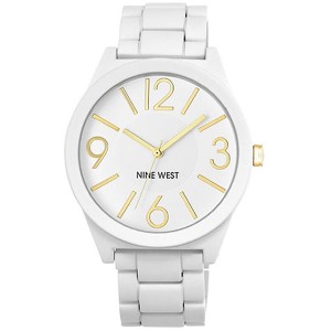 Nine West Women’s Matte White Rubber Bracelet Watch