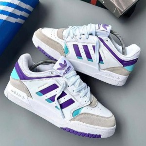 White & Purple Adidas Sneakers