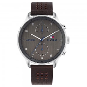 Tommy Hilfiger Multi-function Brown Leather Men’s Watch – 1791579