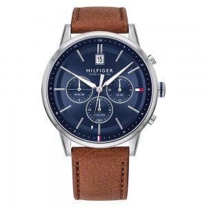 Tommy Hilfiger Multi-function Light Brown Leather Men’s Watch – 1791629