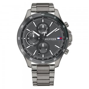 Tommy Hilfiger Bank Grey Steel Men’s Multi-function Watch – 1791719