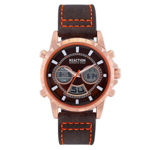 Kenneth Cole Reaction Brown Leather Strap With Brown Dial Watch