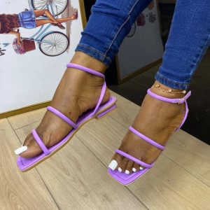 Purple Low Heel Sandals