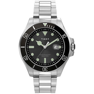 TIMEX Harborside Coast Black Dial Stainless Steel Bracelet Watch