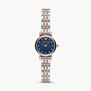 Emporio Armani Women’s Analog Stainless Steel Blue Dial 22mm Watch AR11222